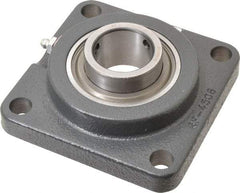 Browning - 1-3/8" ID, 4-5/8" OAL x 4-5/8" OAH 4-Bolt Flange - 3,493 Lb Static Cap, 5,782 Lb Dyn Cap, 3-5/8" Btw Mnt Hole Ctrs, Cast Iron - Industrial Tool & Supply