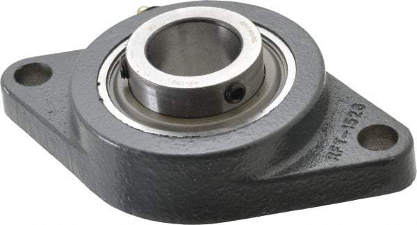 Browning - 1-1/4" ID, 6-1/8" OAL x 3-5/8" OAH 2-Bolt Flange - 3,493 Lb Static Cap, 5,782 Lb Dyn Cap, 5-1/8" Btw Mnt Hole Ctrs, Cast Iron - Industrial Tool & Supply