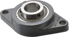 Browning - 1-1/4" ID, 6-1/8" OAL x 3-5/8" OAH 2-Bolt Flange - 3,493 Lb Static Cap, 5,782 Lb Dyn Cap, 5-1/8" Btw Mnt Hole Ctrs, Cast Iron - Industrial Tool & Supply