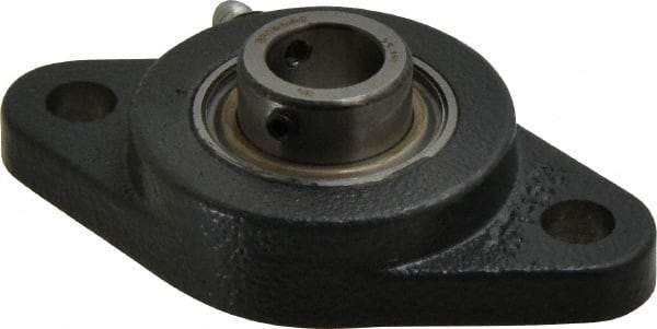 Browning - 5/8" ID, 3-7/8" OAL x 2-1/8" OAH 2-Bolt Flange - 1,444 Lb Static Cap, 2,611 Lb Dyn Cap, 3" Btw Mnt Hole Ctrs, Cast Iron - Industrial Tool & Supply