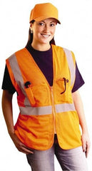 OccuNomix - Size 2X/3XL High Visibility Yellow Mesh Surveyor's Vest - 52 to 54" Chest, ANSI 107-2015, Zipper Closure, 12 Pockets, Polyester - Industrial Tool & Supply
