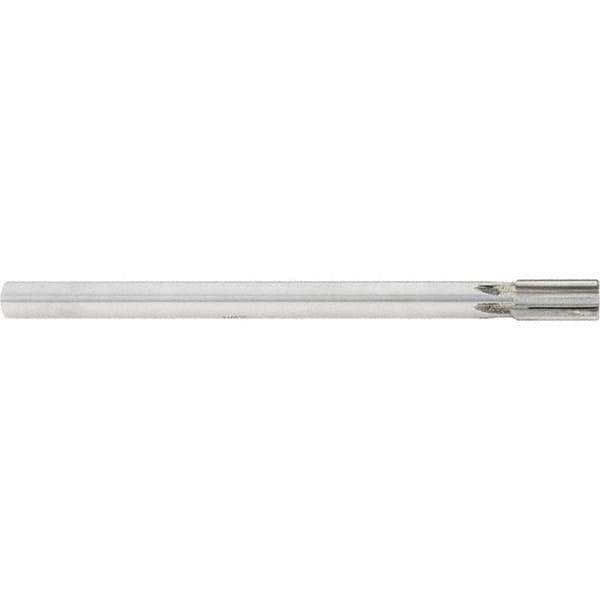 Made in USA - 5/8" Diam, 9/16" Max Diam Straight Shank, 1-1/4" Flute Length, Machine Expansion Reamer - Straight Flute, 9" OAL, Right Hand Cut, 6 Flutes, Carbide-Tipped, Bright Finish - Industrial Tool & Supply