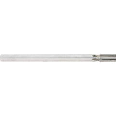 Made in USA - 5/8" Diam, 9/16" Max Diam Straight Shank, 1-1/4" Flute Length, Machine Expansion Reamer - Straight Flute, 9" OAL, Right Hand Cut, 6 Flutes, Carbide-Tipped, Bright Finish - Industrial Tool & Supply