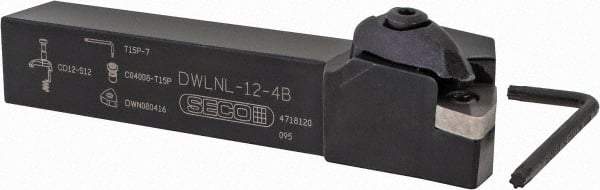 Seco - DWLN, Left Hand Cut, 3/4" Shank Height x 3/4" Shank Width, Negative Rake Indexable Turning Toolholder - 4-1/2" OAL, WN..43. Insert Compatibility, Series Clamp Lock - Industrial Tool & Supply