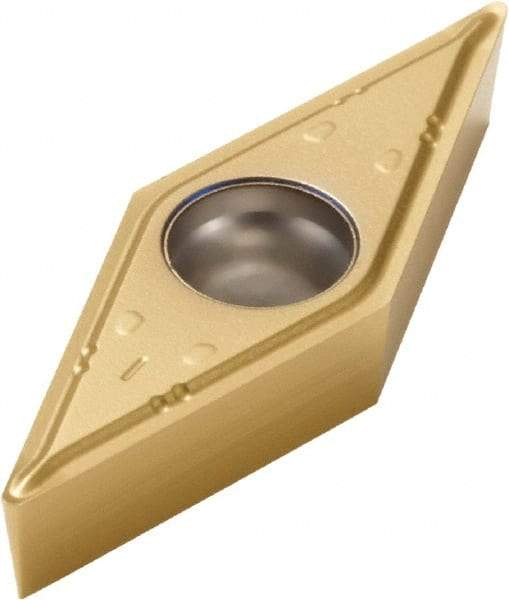 Seco - VBMT332 F1 Grade TS2000 Carbide Turning Insert - TiAlN/TiN Finish, 35° Diamond, 3/8" Inscr Circle, 3/16" Thick, 1/32" Corner Radius - Industrial Tool & Supply