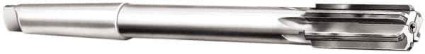 Made in USA - 9/16" Diam, 1MT Morse Taper Shank, 1-1/8" Flute Length, Machine Expansion Reamer - Straight Flute, 8" OAL, Right Hand Cut, 6 Flutes, Carbide-Tipped, Bright Finish - Industrial Tool & Supply