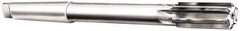 Made in USA - 9/16" Diam, 1MT Morse Taper Shank, 1-1/8" Flute Length, Machine Expansion Reamer - Straight Flute, 8" OAL, Right Hand Cut, 6 Flutes, Carbide-Tipped, Bright Finish - Industrial Tool & Supply