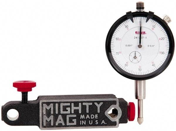SPI - 0.001" Graduation, 0-100 Dial Reading, Indicator & Base Kit - 4-1/2" Base Length x 1-1/4" Base Width x 1" Base Height, 2" Dial Diam - Industrial Tool & Supply