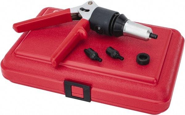 HUCK - #8 to 3/8" Manual Rivet Nut Tool Kit - Includes Nutsetter, 2 Pullup Studs, 2 Driving Anvils - Industrial Tool & Supply