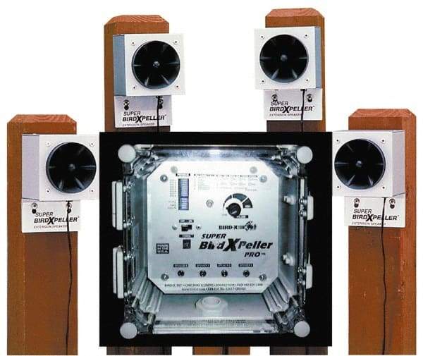 Bird-X - 6 Acre Coverage Electronic Animal Repellent - AC Adapter, Batteries, Targets Gulls, Pigeons, Sparrows, Starlings - Industrial Tool & Supply