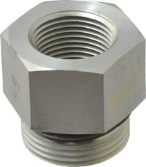 Parker - 1-5/16 - 12 Male Thread x 3/4 Female Thread, Zinc Plated Steel Industrial Pipe Adapter - Male Straight Thread O-Ring x Female NPTF, 4,000 psi - Industrial Tool & Supply