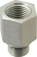 Parker - 9/16-18 Male Thread x 3/8 Female Thread, Zinc Plated Steel Industrial Pipe Adapter - Male Straight Thread O-Ring x Female NPTF, 6,000 psi - Industrial Tool & Supply