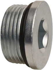 Parker - 1-5/16 - 12 Male Thread, Zinc Plated Steel Industrial Pipe Hex Socket Plug - Male Straight Thread O-Ring, 5,500 psi - Industrial Tool & Supply
