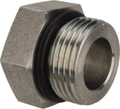 Parker - 1-3/16 - 12 Male Thread, Zinc Plated Steel Industrial Pipe Hex Head Plug - Male Straight Thread O-Ring, 5,500 psi - Industrial Tool & Supply