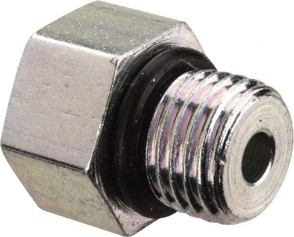 Parker - 3/8-24 Male Thread, Zinc Plated Steel Industrial Pipe Hex Head Plug - Male Straight Thread O-Ring, 7,500 psi - Industrial Tool & Supply