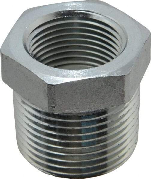 Parker - 1 Male Thread x 3/4 Female Thread, Zinc Plated Steel Industrial Pipe Hex Bushing - MNPTF x FNPTF, 4,000 psi - Industrial Tool & Supply
