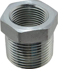 Parker - 1 Male Thread x 3/4 Female Thread, Zinc Plated Steel Industrial Pipe Hex Bushing - MNPTF x FNPTF, 4,000 psi - Industrial Tool & Supply