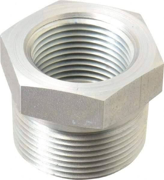 Parker - 1-1/4 Male Thread x 1 Female Thread, Zinc Plated Steel Industrial Pipe Hex Bushing - MNPTF x FNPTF, 3,000 psi - Industrial Tool & Supply