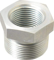 Parker - 1-1/4 Male Thread x 1 Female Thread, Zinc Plated Steel Industrial Pipe Hex Bushing - MNPTF x FNPTF, 3,000 psi - Industrial Tool & Supply