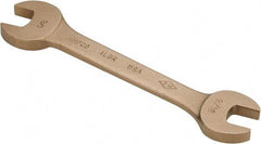 Ampco - 9/16" x 5/8" Nonsparking Open End Wrench - 6-1/2" OAL, Double End, Plain Finish, 15° Head Angle - Industrial Tool & Supply