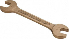 Ampco - 11/16" x 7/8" Nonsparking Open End Wrench - 8" OAL, Double End, Plain Finish, 15° Head Angle - Industrial Tool & Supply