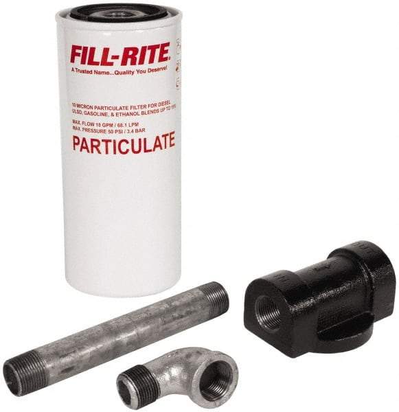 Tuthill - 3/4 Inlet Size, 18 GPM, Pump Filter - 11 Long, 10 Micron Mesh, Cast Iron - Industrial Tool & Supply