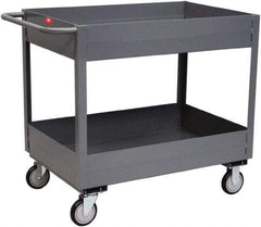 Jamco - 1,200 Lb Capacity, 18" Wide x 30" Long x 35" High Service Cart - 2 Shelf, Steel, Rubber Casters - Industrial Tool & Supply