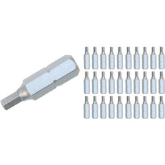 Hex Contractor Grade Insert Bit 2.5mm × 25mm (30 Piece Bulk Pack) - Industrial Tool & Supply