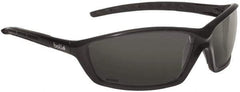 bolle SAFETY - Gray Lenses, Framed Safety Glasses - Scratch Resistant, Black Polycarbonate/Thermoplastic Rubber Frame, Wrap Around - Industrial Tool & Supply