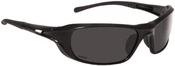 bolle SAFETY - Polarized Gray Lenses, Framed Safety Glasses - Scratch Resistant, Black Nylon Frame, Wrap Around - Industrial Tool & Supply