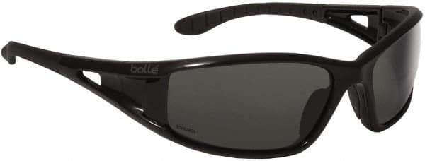 bolle SAFETY - Polarized Gray Lenses, Framed Safety Glasses - Scratch Resistant, Black Nylon Frame, Wrap Around - Industrial Tool & Supply