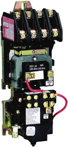 Square D - No Enclosure, 2 Pole, Mechanically Held Lighting Contactor - 20 A (Tungsten), 30 A (Fluorescent), 110 VAC at 50 Hz, 120 VAC at 60 Hz, 2NO Contact Configuration - Industrial Tool & Supply