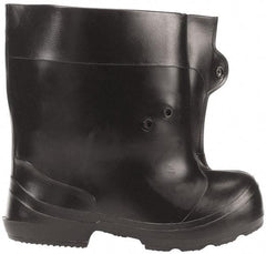Winter Walking - Men's 6-7 (Women's 8-9) Traction Overshoes - Plain Toe, Nonslip Sole, PVC Upper, Black - Industrial Tool & Supply