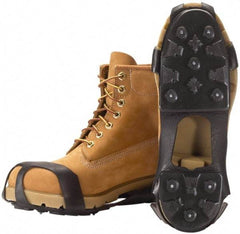 Winter Walking - Size 5-6.5, (Women's Size 4.5-6) Overboot Cleat - Steel Studs Traction, Black - Industrial Tool & Supply