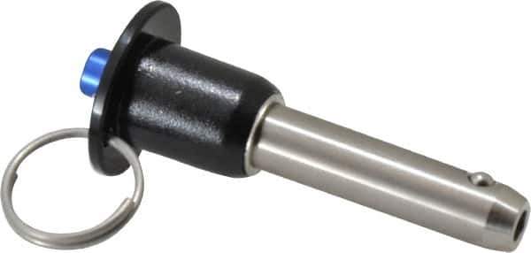 Gibraltar - 1/2" Diam, 1-1/2" Usable Length, Button Handle, Quick Release Pin - Grade 304 Stainless Steel, Bright Finish - Industrial Tool & Supply