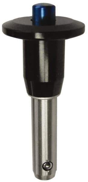 Gibraltar - 3/8" Diam, 3" Usable Length, Button Handle, Quick Release Pin - Grade 304 Stainless Steel, Bright Finish - Industrial Tool & Supply