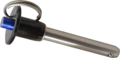 Gibraltar - 3/8" Diam, 2" Usable Length, Button Handle, Quick Release Pin - Grade 304 Stainless Steel, Bright Finish - Industrial Tool & Supply