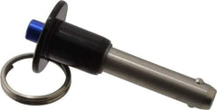 Gibraltar - 3/8" Diam, 1-1/4" Usable Length, Button Handle, Quick Release Pin - Grade 304 Stainless Steel, Bright Finish - Industrial Tool & Supply