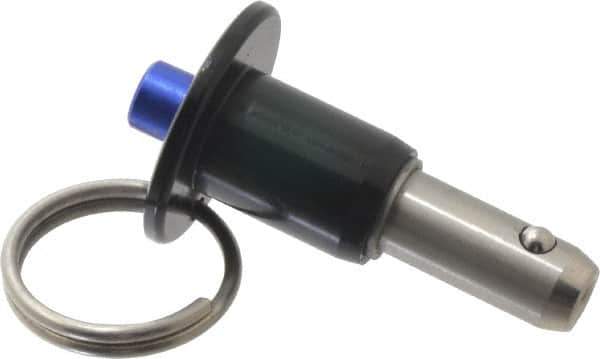 Gibraltar - 3/8" Diam, 1/2" Usable Length, Button Handle, Quick Release Pin - Grade 304 Stainless Steel, Bright Finish - Industrial Tool & Supply