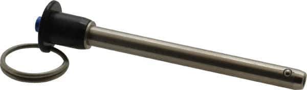 Gibraltar - 5/16" Diam, 3" Usable Length, Button Handle, Quick Release Pin - Grade 304 Stainless Steel, Bright Finish - Industrial Tool & Supply