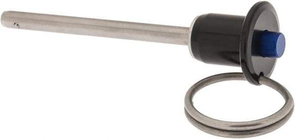 Gibraltar - 3/16" Diam, 2" Usable Length, Button Handle, Quick Release Pin - Grade 17-4 Stainless Steel, Bright Finish - Industrial Tool & Supply