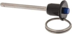 Gibraltar - 3/16" Diam, 2" Usable Length, Button Handle, Quick Release Pin - Grade 17-4 Stainless Steel, Bright Finish - Industrial Tool & Supply