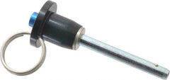 Gibraltar - 3/16" Diam, 1-1/4" Usable Length, Button Handle, Quick Release Pin - Grade 4130 Steel, Zinc-Plated Finish - Industrial Tool & Supply