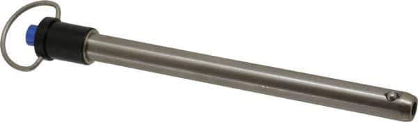 Gibraltar - 1/2" Diam, 5-1/2" Usable Length, Ring Handle, Quick Release Pin - Grade 17-4 Stainless Steel, Bright Finish - Industrial Tool & Supply