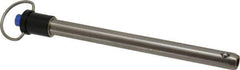 Gibraltar - 1/2" Diam, 5-1/2" Usable Length, Ring Handle, Quick Release Pin - Grade 17-4 Stainless Steel, Bright Finish - Industrial Tool & Supply