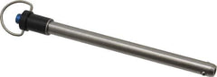 Gibraltar - 3/8" Diam, 4-1/2" Usable Length, Ring Handle, Quick Release Pin - Grade 17-4 Stainless Steel, Bright Finish - Industrial Tool & Supply