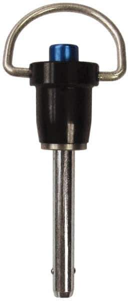 Gibraltar - 5/8" Diam, 3-1/2" Usable Length, Ring Handle, Quick Release Pin - Grade 17-4 Stainless Steel, Bright Finish - Industrial Tool & Supply