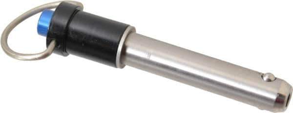 Gibraltar - 3/8" Diam, 1-1/2" Usable Length, Ring Handle, Quick Release Pin - Grade 17-4 Stainless Steel, Bright Finish - Industrial Tool & Supply