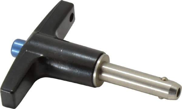 Gibraltar - 1/4" Diam, 3/4" Usable Length, T Handle, Quick Release Pin - Grade 304 Stainless Steel, Bright Finish - Industrial Tool & Supply