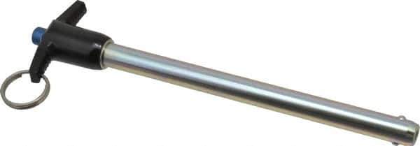 Gibraltar - 1/2" Diam, 6" Usable Length, T Handle, Quick Release Pin - Grade 4130 Steel, Zinc-Plated Finish - Industrial Tool & Supply